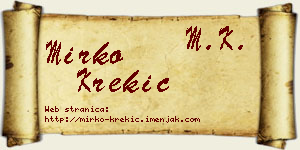 Mirko Krekić vizit kartica